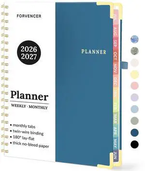 Academic Planner 2026-2027, Weekly & Monthly Hardcover Planner A4 Calendar Planner July 2026-June 2027, 8.5" X 11" Daily Agenda, School Office Notebook Teacher Student Organizer, Navy Blue Academic Planner 2026-2027, Weekly & Monthly Hardcover Planner A4 Calendar Planner July 2026-June 2027, 8.5" X 11" Daily Agenda, School Office Notebook Teacher Student Organizer, Navy Blue