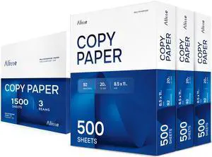 Printer Paper - 8.5 x 11 White Letter Size Copy Paper, 3 Reams 1500 Sheets 20 lb Printing Paper for Documents Writing, Drawing, Smooth, 92 Bright | Home, School, Office Supplies | Made in USA Printer Paper - 8.5 x 11 White Letter Size Copy Paper, 3 Reams 1500 Sheets 20 lb Printing Paper for Documents Writing, Drawing, Smooth, 92 Bright | Home, School, Office Supplies | Made in USA