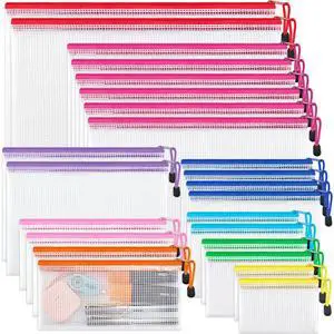24 Pcs Mesh Zipper Pouch Bags, 8 Sizes Waterproof Zipper Bags Multi-use Travel Bags for Office, School, Board Game, Puzzles, Cosmetics, Travel Accessories, and Home Organization, 9 colors 24 Pcs Mesh Zipper Pouch Bags, 8 Sizes Waterproof Zipper Bags Multi-use Travel Bags for Office, School, Board Game, Puzzles, Cosmetics, Travel Accessories, and Home Organization, 9 colors
