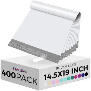 Poly Mailers 14.5x19" 400Pcs Bulk Shipping Bags for Clothing White Strong Adhesive Shipping Envelopes Waterproof Heavy Duty Packaging Mailing Bag for Small Business Polymailers Poly Mailers 14.5x19" 400Pcs Bulk Shipping Bags for Clothing White Strong Adhesive Shipping Envelopes Waterproof Heavy Duty Packaging Mailing Bag for Small Business Polymailers