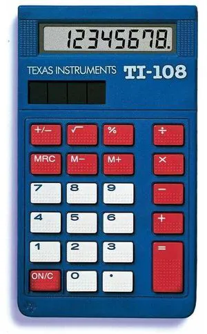TI-108 (108/TKT/1L1/C) Simple Calculator - 8 Character(s) - LCD - Solar Powered - Pack of 10 TI-108 (108/TKT/1L1/C) Simple Calculator - 8 Character(s) - LCD - Solar Powered - Pack of 10