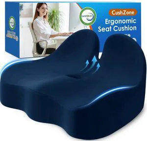 Extra Large Seat Cushion, Sciatica Support for Office Chair, Blue Ergonomic Office Chair Cushion for Hip & Tailbone Pain Relief, Memory Foam Cushion for Car, Long Trip, Desk Chair, Lab Extra Large Seat Cushion, Sciatica Support for Office Chair, Blue Ergonomic Office Chair Cushion for Hip & Tailbone Pain Relief, Memory Foam Cushion for Car, Long Trip, Desk Chair, Lab