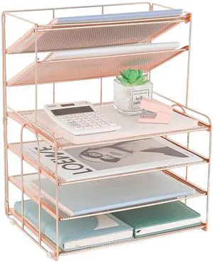 Desk Organizer, 6-Tier Paper Organizer Letter Tray, Rose Gold Desk Organizers and Accessories, Office Desk Accessories & Workspace Organizers, Desktop File Organizer for Office Supplies Desk Organizer, 6-Tier Paper Organizer Letter Tray, Rose Gold Desk Organizers and Accessories, Office Desk Accessories & Workspace Organizers, Desktop File Organizer for Office Supplies