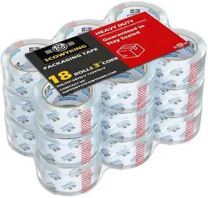Clear Packing Tape Refills Heavy Duty,18 Pack,2.7 Mil,2"×68 Yd Clear Packing Tape Refills Heavy Duty,18 Pack,2.7 Mil,2"×68 Yd
