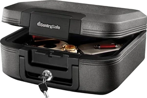 Charcoal Gray Fireproof and Waterproof Safe Box with Key Lock, Portable Chest for Money, Passport, 0.28 Cubic Feet, 6.6 x 15.4 x 14.3 Inches, CHW20221 Charcoal Gray Fireproof and Waterproof Safe Box with Key Lock, Portable Chest for Money, Passport, 0.28 Cubic Feet, 6.6 x 15.4 x 14.3 Inches, CHW20221