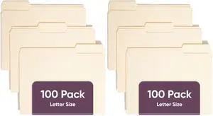 File Folders Letter Sized,1/3-Cut Tab,Assorted Positions,Letter Size Manila Folders,100 Per Box (10381),(Pack of 2) File Folders Letter Sized,1/3-Cut Tab,Assorted Positions,Letter Size Manila Folders,100 Per Box (10381),(Pack of 2)