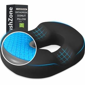 Donut Pillow Seat Cushion, Cooling Gel Memory Foam Chair Cushion, Black Office, Home & Car Seat Cushion, Butt Pillow for Tailbone Pain Relief, Hemorrhoids and Everyday Sitting Comfort Donut Pillow Seat Cushion, Cooling Gel Memory Foam Chair Cushion, Black Office, Home & Car Seat Cushion, Butt Pillow for Tailbone Pain Relief, Hemorrhoids and Everyday Sitting Comfort