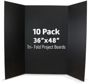 36 x 48 Project Boards for Presentations, Science Fair, School Projects, Event Displays and Trifold Picture Board, Proudly Made in USA - Black - 10 Pack 36 x 48 Project Boards for Presentations, Science Fair, School Projects, Event Displays and Trifold Picture Board, Proudly Made in USA - Black - 10 Pack