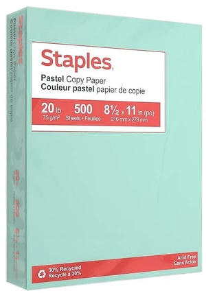 Pastel Color Copy Paper, 8.5x11 Inch, Turquoise, 20 lb. 500 sheets per ream. Colored multipurpose paper for office and home use Pastel Color Copy Paper, 8.5x11 Inch, Turquoise, 20 lb. 500 sheets per ream. Colored multipurpose paper for office and home use