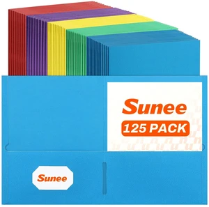 Folders with Pockets(125 Pack, Assorted Colors), 2 Pocket Folders Fit Letter Size Paper, Paper File Folder for School Office Home Bussiness Folders with Pockets(125 Pack, Assorted Colors), 2 Pocket Folders Fit Letter Size Paper, Paper File Folder for School Office Home Bussiness