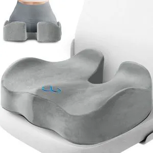 Seat Cushion, Gel Memory Foam Office Chair Cushions, (Light Grey) Seat Cushion, Gel Memory Foam Office Chair Cushions, (Light Grey)