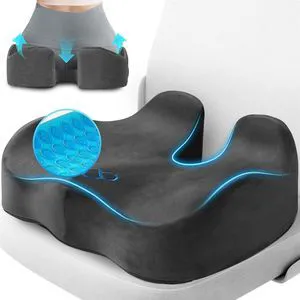 Seat Cushion, Gel Memory Foam Office Chair Cushions, (Grey) Anti-Slip Back & Removable Cover, Ergonomic Tailbone Support Seat Cushion, Memory Foam Seat Cushion for Office Seat Cushion, Gel Memory Foam Office Chair Cushions, (Grey) Anti-Slip Back & Removable Cover, Ergonomic Tailbone Support Seat Cushion, Memory Foam Seat Cushion for Office