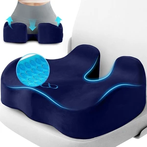 Seat Cushion, Gel Memory Foam Office Chair Cushions, (Blue) Anti-Slip Back & Removable Cover, Ergonomic Tailbone Support Seat Cushion, Memory Foam Seat Cushion for Office Seat Cushion, Gel Memory Foam Office Chair Cushions, (Blue) Anti-Slip Back & Removable Cover, Ergonomic Tailbone Support Seat Cushion, Memory Foam Seat Cushion for Office