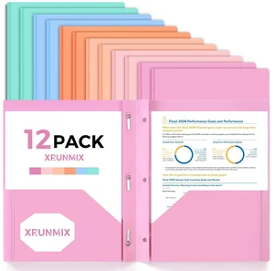 Two-Pocket-Folders with 3 Prongs, Letter Size Plastic Folders with Pockets and Prongs, Poly Plastic Folders for Office & School. 6 Pastel Colors (Assorted Colors - 12 Packs) Two-Pocket-Folders with 3 Prongs, Letter Size Plastic Folders with Pockets and Prongs, Poly Plastic Folders for Office & School. 6 Pastel Colors (Assorted Colors - 12 Packs)