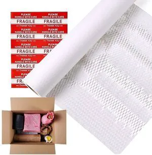 Honeycomb Packing Paper, 12" x 100' Packing Paper Substitute Alternative for Bubble Cushioning Wrap for Moving Shipping Packaging Mailing, Recyclable Moving Supplies Bubble Packing Wrap Roll-White Honeycomb Packing Paper, 12" x 100' Packing Paper Substitute Alternative for Bubble Cushioning Wrap for Moving Shipping Packaging Mailing, Recyclable Moving Supplies Bubble Packing Wrap Roll-White