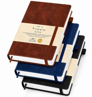3 Pack A5 Lined Leather Journals for Writing - 300 Pages Each Notebook Thick hardcover journals for writing. Journal for men & women. Premium leather bound notebook for work & daily journaling 3 Pack A5 Lined Leather Journals for Writing - 300 Pages Each Notebook Thick hardcover journals for writing. Journal for men & women. Premium leather bound notebook for work & daily journaling