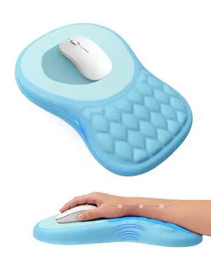 Ergonomic Mouse Pad with Sloped Memory Foam Wrist Rest 3D Textured Wrist Cushion, Smooth Lycra Surface, Non-Slip PU Base, Comfortable Support for Office/Home Computer Desks Ergonomic Mouse Pad with Sloped Memory Foam Wrist Rest 3D Textured Wrist Cushion, Smooth Lycra Surface, Non-Slip PU Base, Comfortable Support for Office/Home Computer Desks