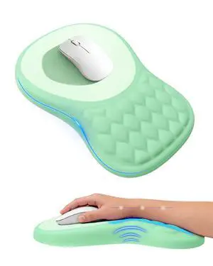Ergonomic Mouse Pad with Sloped Memory Foam Wrist Rest 3D Textured Wrist Cushion, Smooth Lycra Surface, Non-Slip PU Base, Comfortable Support for Office/Home Computer Desks Ergonomic Mouse Pad with Sloped Memory Foam Wrist Rest 3D Textured Wrist Cushion, Smooth Lycra Surface, Non-Slip PU Base, Comfortable Support for Office/Home Computer Desks