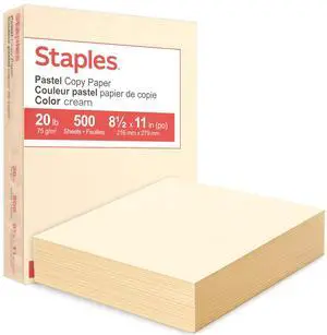 Pastel Recycled Copy Paper, Cream, 20 lb., 8.5x11, 500 Sheets 30% recycled multipurpose paper for printing documents, flyers, and forms Pastel Recycled Copy Paper, Cream, 20 lb., 8.5x11, 500 Sheets 30% recycled multipurpose paper for printing documents, flyers, and forms