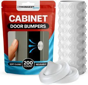 Cabinet Door Bumper 200 Pack Clear Rubber - Self Adhesive Stoppers for Quiet Close Protection - Drawer Pads for Furniture and Surface Cushioning - 0.5 x 0.2 Inch Cabinet Door Bumper 200 Pack Clear Rubber - Self Adhesive Stoppers for Quiet Close Protection - Drawer Pads for Furniture and Surface Cushioning - 0.5 x 0.2 Inch
