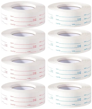 8 Rolls 4000 Pieces Removable Food Labels 1 x 2 Inch Date Stickers for Freezer, Refrigerator Food Containers - Easy to Write 8 Rolls 4000 Pieces Removable Food Labels 1 x 2 Inch Date Stickers for Freezer, Refrigerator Food Containers - Easy to Write