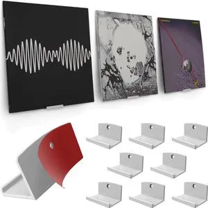 Adhesive Vinyl Wall Mount (8-Pack) Strong Hold Record Holder Wall, Record-Safe Easy Installation, Album Wall Mount for 1LP and 2LP White Adhesive Vinyl Wall Mount (8-Pack) Strong Hold Record Holder Wall, Record-Safe Easy Installation, Album Wall Mount for 1LP and 2LP White