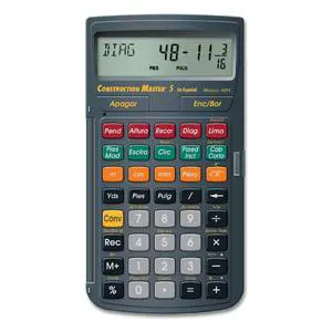 4054 Construction Master 5 Calculator en Español, Feet-Inch-Fraction, For Carpenters, Construction Calculator with all Spanish labeling 4054 Construction Master 5 Calculator en Español, Feet-Inch-Fraction, For Carpenters, Construction Calculator with all Spanish labeling