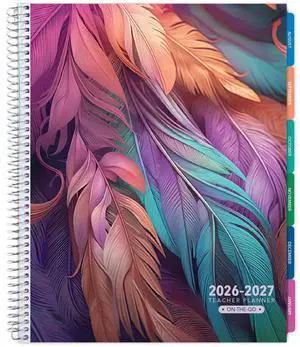 LITE TEACHER PLANNER - Aug 2026-Jul 2027, 8.5" x 11" Daily Weekly Monthly Organizers - Includes 7 Periods, Dated Calendar, Page Tabs, Bookmark, and Planning Stickers (Pastel Peacock) LITE TEACHER PLANNER - Aug 2026-Jul 2027, 8.5" x 11" Daily Weekly Monthly Organizers - Includes 7 Periods, Dated Calendar, Page Tabs, Bookmark, and Planning Stickers (Pastel Peacock)