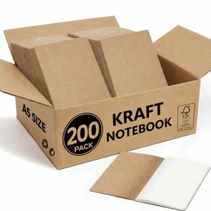 200 Pack Blank Kraft Notebooks A5, Wholesale Bulk Unlined Journals 80gsm Paper, 60 Pages, 8.3x5.5 Inches Softcover For School, Office, Events & Institutional Supply 200 Pack Blank Kraft Notebooks A5, Wholesale Bulk Unlined Journals 80gsm Paper, 60 Pages, 8.3x5.5 Inches Softcover For School, Office, Events & Institutional Supply