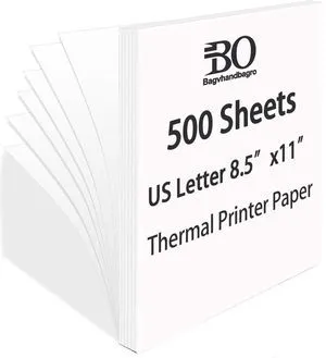 500 Sheets Single Thermal Paper 8.5 x 11 for Thermal Printers, BPA-Free US Letter Size Single Thermal Printing Paper, Quick-Dry, Inkless Printing for N80, PD-A4, Most Inkless and Portable Printers 500 Sheets Single Thermal Paper 8.5 x 11 for Thermal Printers, BPA-Free US Letter Size Single Thermal Printing Paper, Quick-Dry, Inkless Printing for N80, PD-A4, Most Inkless and Portable Printers