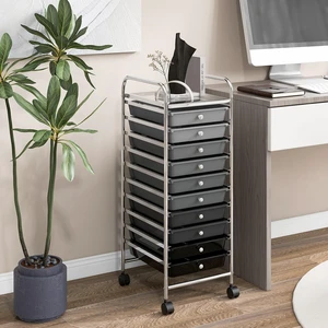 Storage Cart, Rolling Utility Cart with 10 Drawers, Portable Handles & Lockable Wheels, Mobile Paper Toys Storage Organizer Large Capacity for Home Office School Teacher (Gradient Black) Storage Cart, Rolling Utility Cart with 10 Drawers, Portable Handles & Lockable Wheels, Mobile Paper Toys Storage Organizer Large Capacity for Home Office School Teacher (Gradient Black)