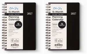2027 15-Month Weekly and Monthly Mini Planner Calendar, Includes October 2026 - December 2027, 3.625" x 6.125", Flexible Cover, Wirebound, Laminated Tabs, Enterprise (Pack of 2) 2027 15-Month Weekly and Monthly Mini Planner Calendar, Includes October 2026 - December 2027, 3.625" x 6.125", Flexible Cover, Wirebound, Laminated Tabs, Enterprise (Pack of 2)