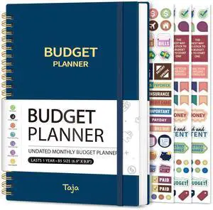 Budget Planner, Undated Budget Book with Expense Tracker, 6.9" x 9.9" Monthly Budget Planner Bill Organizer, Account Book to Track Money and Finances, 150 Pages, Navy Blue Budget Planner, Undated Budget Book with Expense Tracker, 6.9" x 9.9" Monthly Budget Planner Bill Organizer, Account Book to Track Money and Finances, 150 Pages, Navy Blue