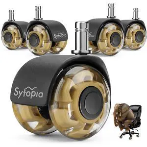 Office Chair Wheels 2" Desk Chair Caster Wheels Smooth Roller Style Quiet for Carpet and Hardwood Floors Universal Fit 11x22 mm Set of 5 Yellow Office Chair Wheels 2" Desk Chair Caster Wheels Smooth Roller Style Quiet for Carpet and Hardwood Floors Universal Fit 11x22 mm Set of 5 Yellow