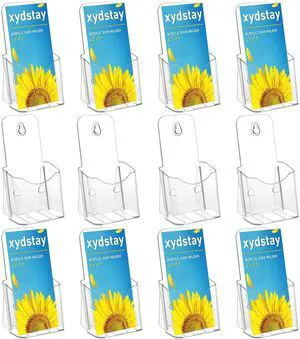 Acrylic Brochure Holder 4 Inches, Clear Flyer Sign Holder, 12 Pack Plastic Table Stand Display,Pamphlet Holder Flyer Holder,Display Stand,Table Signs Plastic Paper Holder for Office, Home Acrylic Brochure Holder 4 Inches, Clear Flyer Sign Holder, 12 Pack Plastic Table Stand Display,Pamphlet Holder Flyer Holder,Display Stand,Table Signs Plastic Paper Holder for Office, Home