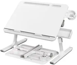 Bed Laptop Desk, Foldable, Adjustable Height, 15.7 x 22 Inches Portable Bed Sofa Table, Large Desktop, 120° Stepless Tilt, Cup Holder, Tray, White, ISLAND Collection ULLD113WB01 Bed Laptop Desk, Foldable, Adjustable Height, 15.7 x 22 Inches Portable Bed Sofa Table, Large Desktop, 120° Stepless Tilt, Cup Holder, Tray, White, ISLAND Collection ULLD113WB01