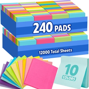 240 Pads Sticky Notes 3x3, Self-Stick Pads Bulk Bright Colors, School Supplies, Office Products, 50 Sheet/Pad 240 Pads Sticky Notes 3x3, Self-Stick Pads Bulk Bright Colors, School Supplies, Office Products, 50 Sheet/Pad