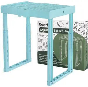 Adjustable Locker Shelf for School, Height and Width Adjustable Locker Organizer for Work, Stackable Locker Tools for Gym Lockers, Back to School Essentials, Mint Blue Adjustable Locker Shelf for School, Height and Width Adjustable Locker Organizer for Work, Stackable Locker Tools for Gym Lockers, Back to School Essentials, Mint Blue