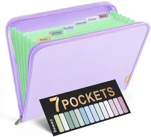 7 Pockets Accordion File Organizer, Zipper Expanding File Folder A4 Reinforced Plastic Accordion Folder Organizer, A4 Letter Size, Portable Folders for Documents, School Office Supplies, Purple 7 Pockets Accordion File Organizer, Zipper Expanding File Folder A4 Reinforced Plastic Accordion Folder Organizer, A4 Letter Size, Portable Folders for Documents, School Office Supplies, Purple