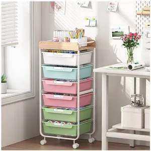 Rolling Cart with 6 Drawers,Craft Organizer and Storage,Colorful Utility Storage Cart with Drawers,Art Cart,Makeup Organizer With Wooden Tabletop Rolling Cart with 6 Drawers,Craft Organizer and Storage,Colorful Utility Storage Cart with Drawers,Art Cart,Makeup Organizer With Wooden Tabletop