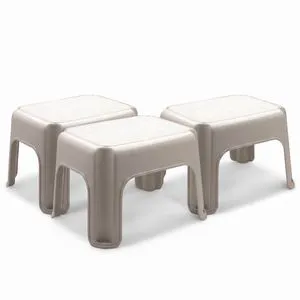3 Pack Lightweight Slip Resistant Roughneck Tough Step Stool, Tan 3 Pack Lightweight Slip Resistant Roughneck Tough Step Stool, Tan