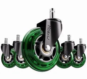 Office Rubber Chair Wheels Replacement, 3 Inch Heavy-Duty Computer Desk Casters Wheel, Quiet & Smooth Rolling for All Floors, Set of 5, Green Office Rubber Chair Wheels Replacement, 3 Inch Heavy-Duty Computer Desk Casters Wheel, Quiet & Smooth Rolling for All Floors, Set of 5, Green