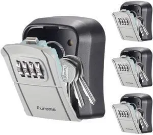 4 Key Lock Box Combo Wall-Mounted Storage Safe Lockbox Home Office Outside, Portable, Wall Mount, Resettable, Combination, Weatherproof, High-capacity, Hold 5 Keys, Contractor Guest Realtor 4 Key Lock Box Combo Wall-Mounted Storage Safe Lockbox Home Office Outside, Portable, Wall Mount, Resettable, Combination, Weatherproof, High-capacity, Hold 5 Keys, Contractor Guest Realtor