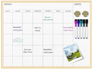Monthly Calendar Whiteboard, 17" x 13" Gold Wooden Frame Magnetic Dry Erase Calendar with 2 Magnets & 5 Whiteboard Pens, Monthly Calendar Whiteboard for Office School Home Monthly Calendar Whiteboard, 17" x 13" Gold Wooden Frame Magnetic Dry Erase Calendar with 2 Magnets & 5 Whiteboard Pens, Monthly Calendar Whiteboard for Office School Home