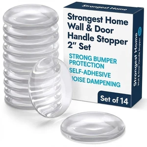 Door Stoppers (Medium) 2" - Door Stop for Wall with Strong Back Adhesive - Quiet and Shock Absorbent Silicone Wall Protectors from Door Knobs - Protects Every Surface - (Clear | 14 PCS) Door Stoppers (Medium) 2" - Door Stop for Wall with Strong Back Adhesive - Quiet and Shock Absorbent Silicone Wall Protectors from Door Knobs - Protects Every Surface - (Clear | 14 PCS)