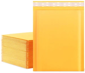 Kraft Bubble Mailers 8.5x11 Inch 50 Pcs,Small Self-Sealing Mail Shipping Bags,Yellow Padded Envelopes #2 Kraft Bubble Mailers 8.5x11 Inch 50 Pcs,Small Self-Sealing Mail Shipping Bags,Yellow Padded Envelopes #2