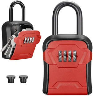 Key Lock Box for House Keys Combination Lockbox with Code, 1 Red For Contractors Guest Realtor Security Storage, Apartment Doorknob, Resettable, Weatherproof, Combination, High-capacity Key Lock Box for House Keys Combination Lockbox with Code, 1 Red For Contractors Guest Realtor Security Storage, Apartment Doorknob, Resettable, Weatherproof, Combination, High-capacity