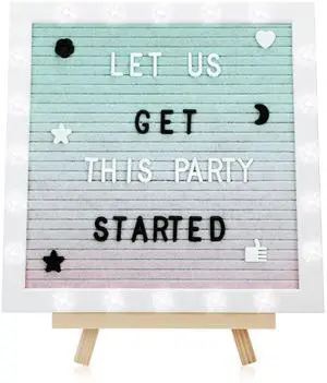 10"×10" Felt Letter Board with LED Lights & Stand, First Day of School Sign Wall/Desk Display, 450-Letter, Message Custom Signs Poster Board, Baby/Pregnancy Announcement/Birthday Decorations, Gradient 10"×10" Felt Letter Board with LED Lights & Stand, First Day of School Sign Wall/Desk Display, 450-Letter, Message Custom Signs Poster Board, Baby/Pregnancy Announcement/Birthday Decorations, Gradient