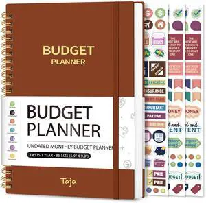 Budget Planner, Undated Budget Book with Expense Tracker, 6.9" x 9.9" Monthly Budget Planner Bill Organizer, Account Book to Track Money and Finances, 150 Pages, Rust Brown Budget Planner, Undated Budget Book with Expense Tracker, 6.9" x 9.9" Monthly Budget Planner Bill Organizer, Account Book to Track Money and Finances, 150 Pages, Rust Brown