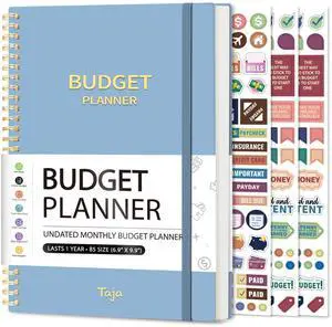 Budget Planner, Undated Budget Book with Expense Tracker, 6.9" x 9.9" Monthly Budget Planner Bill Organizer, Account Book to Track Money and Finances, 150 Pages, Sky Blue Budget Planner, Undated Budget Book with Expense Tracker, 6.9" x 9.9" Monthly Budget Planner Bill Organizer, Account Book to Track Money and Finances, 150 Pages, Sky Blue
